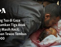 “Tragedi Gaza: Orang Tua Makamkan Tiga Anak Kecil yang Tewas dalam Serangan, Korban Tewas Mencapai 44.000”