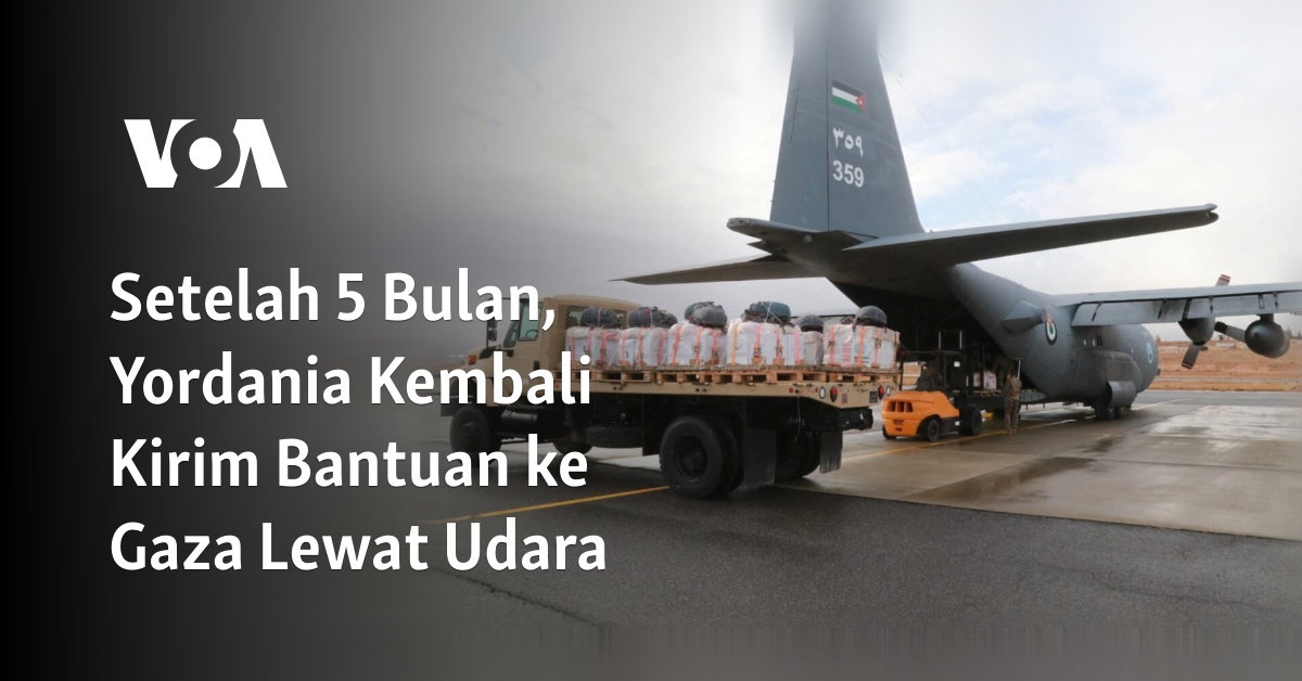 Yordania Kembali Bantu Gaza Setelah 5 Bulan Melalui Jalur Udara