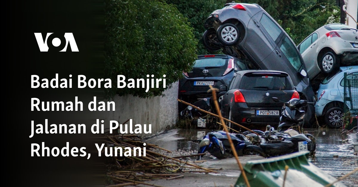 "Bencana Terburuk: Banjir di Rumah dan Jalan di Pulau Rhodes, Yunani"