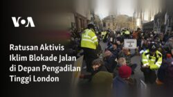 Ratusan Aktivis Iklim Menutup Akses Jalan di Depan Pengadilan Tinggi London