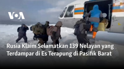 Rusia Berhasil Menyelamatkan 139 Nelayan Terdampar di Es Terapung di Pasifik Barat